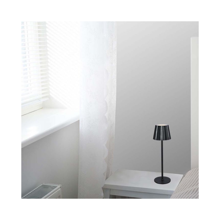 Lâmpada de mesa LED recarregável com dimmer tátil LED/4W/5V 3000-6000K 1800 mAh preta