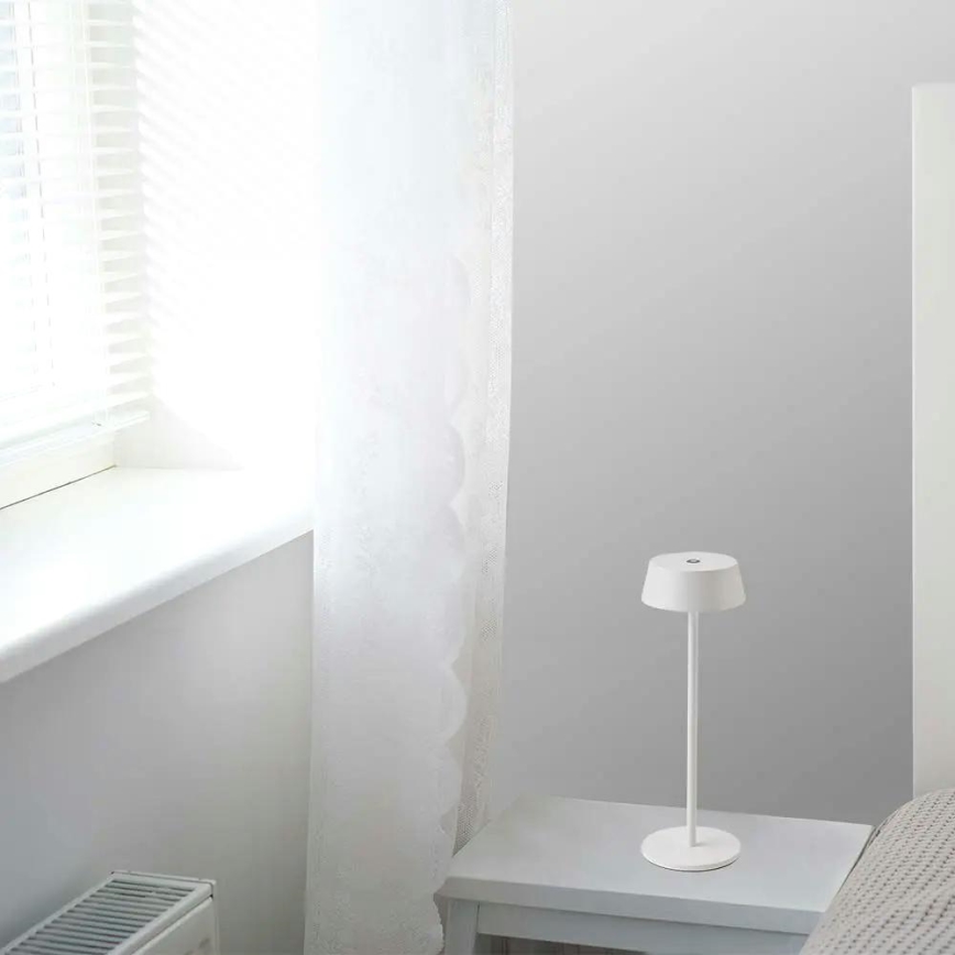 Lâmpada de mesa LED recarregável com toque, dimmer, para uso externo LED/2W/5V 4400 mAh IP54 branca