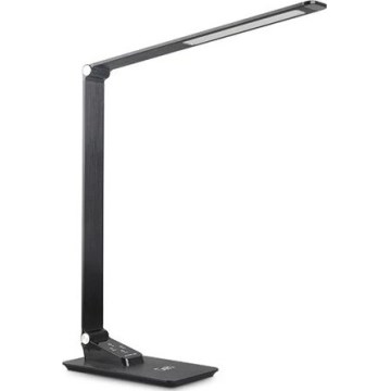 Lâmpada de mesa LED regulável com USB LED/7W/230V 3000K/4000K/5500K preta