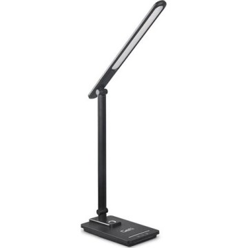 Lâmpada de mesa LED regulável com USB LED/9W/230V 3000K/4000K/5500K preta