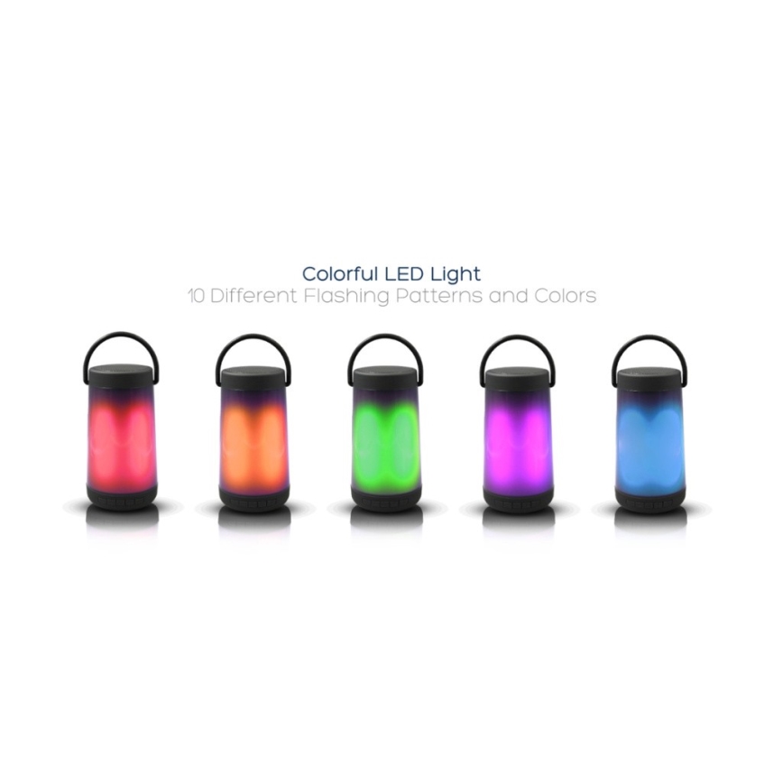 Lâmpada de mesa LED RGB com altifalante Bluetooth 5W/3,7V 2000 mAh
