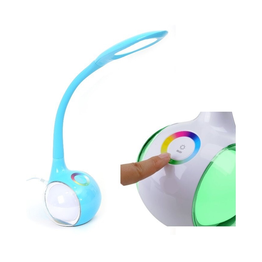 Lâmpada de mesa LED RGB regulável LED/7W/230V azul