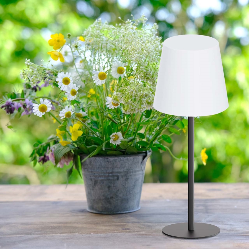 LUCIA Lâmpada de Mesa Exterior LED RGBW, dimmerizável e sensível ao toque LED/2W/5V 1800/2700/6500K 3600 mAh IP44 preta
