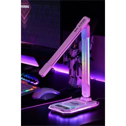 Lâmpada de mesa recarregável LED RGB com dimmer tátil e carregamento sem fio LED/7,5W/5V 2700-5300K branco