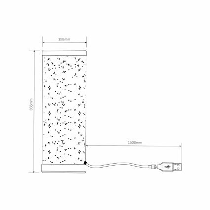 Lâmpada de mesa LED RGBW regulável STELLA MINI LED/5W/5V + controlo remoto