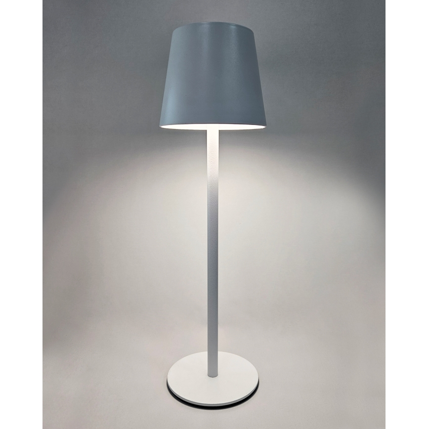 Lâmpada de mesa LED tátil regulável LED/5W/5V USB 1200 mAh branca