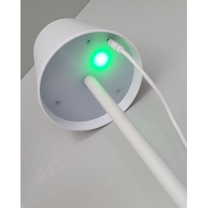 Lâmpada de mesa LED tátil regulável LED/5W/5V USB 1200 mAh branca