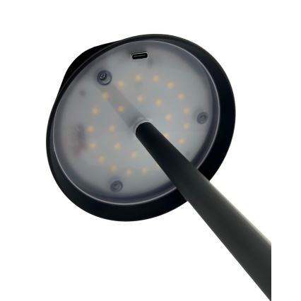 Lâmpada de mesa LED tátil regulável LED/5W/5V USB 1200 mAh preta
