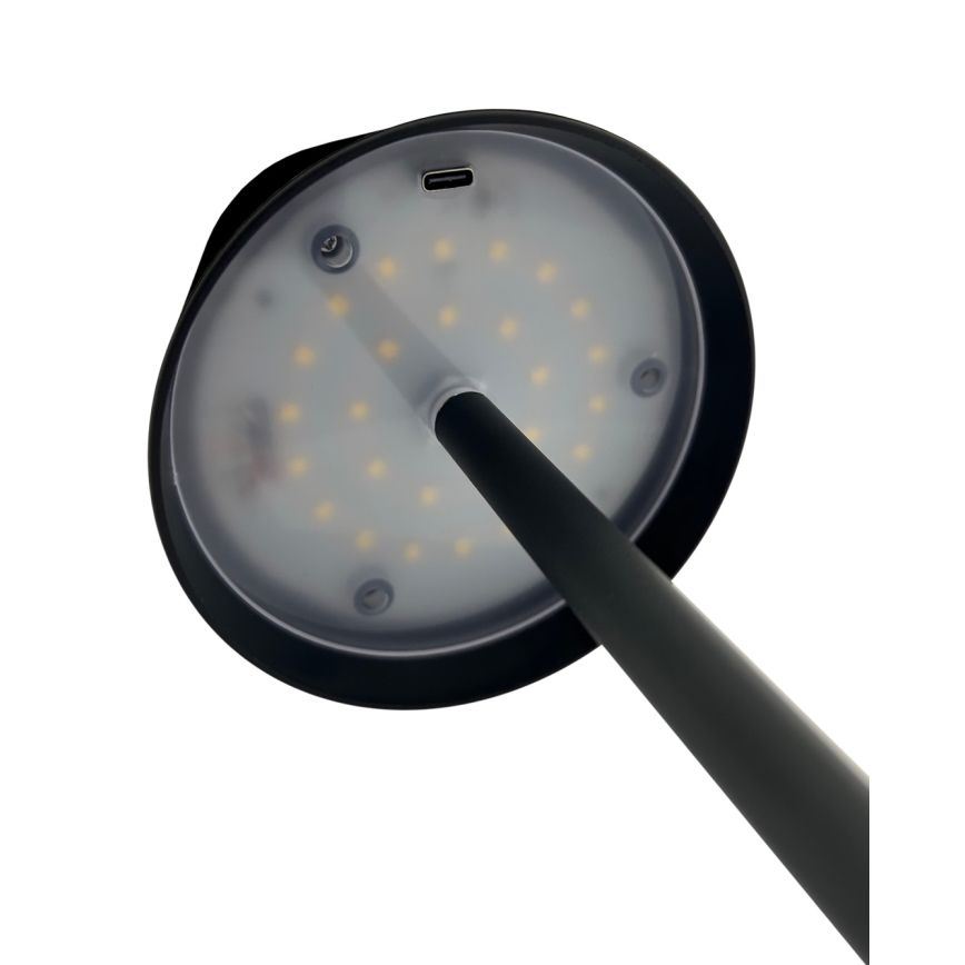 Lâmpada de mesa LED tátil regulável LED/5W/5V USB 1200 mAh preta