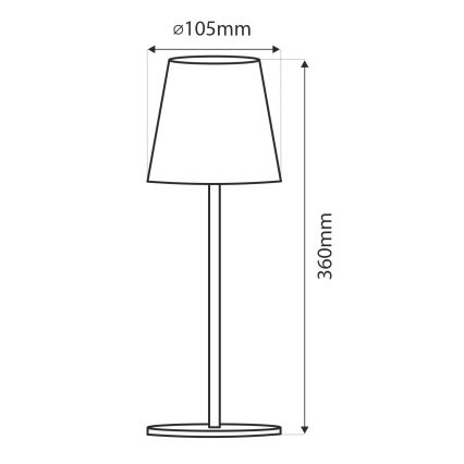 Lâmpada de mesa LED tátil regulável LED/5W/5V USB 1200 mAh preta
