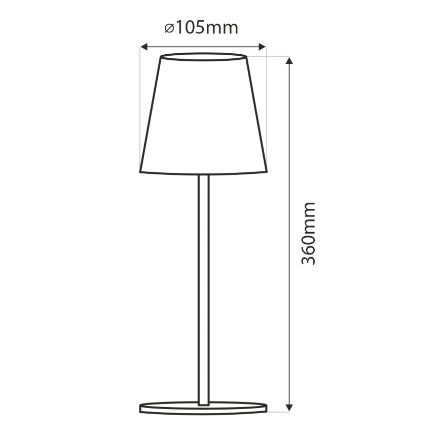 Lâmpada de mesa LED tátil regulável LED/5W/5V USB 1200 mAh preta