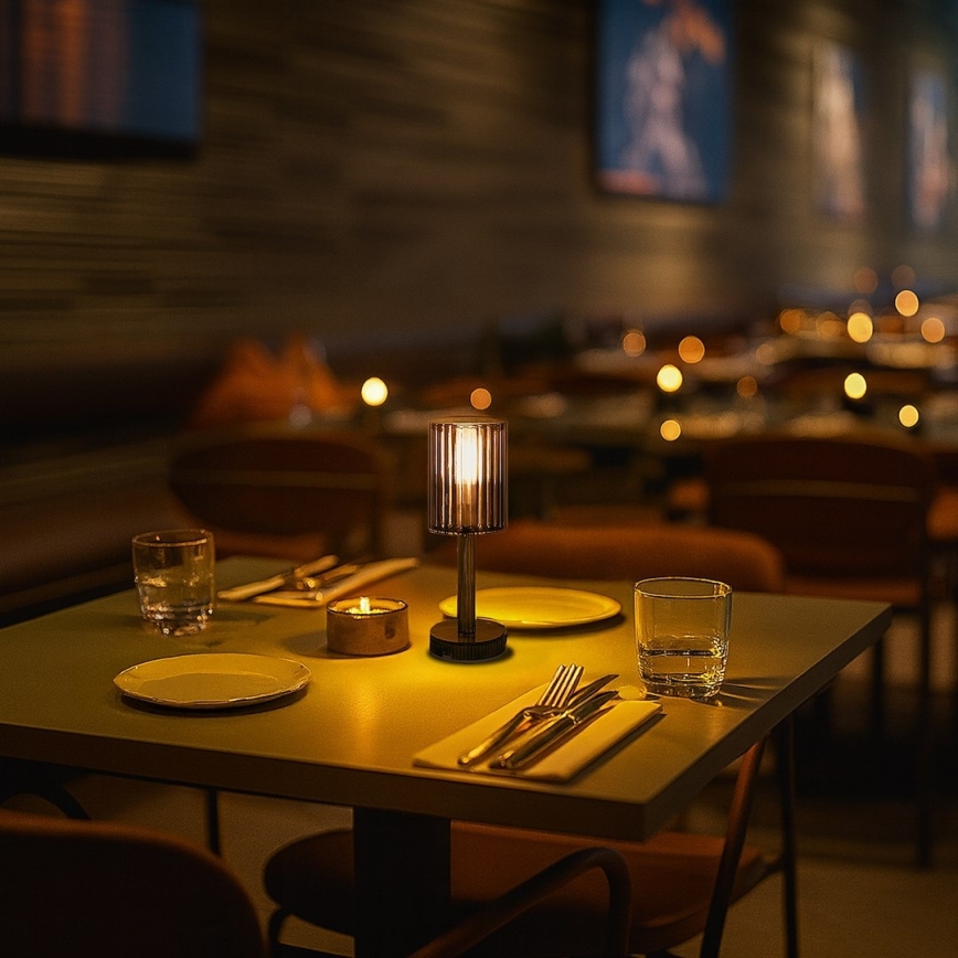 Candeeiro de mesa tátil recarregável SIMPLE LED/1W/5V 3000-6000K 2400 mAh cinzento fumado