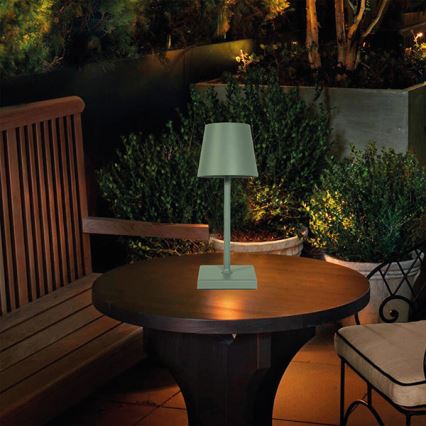 Lâmpada de mesa tátil recarregável LED regulável TABLO LED/3,5W/5V 5200mAh verde