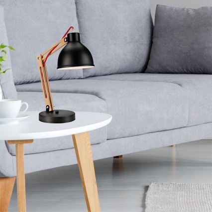 Lâmpada de mesa MARCELLO 1xE27/60W/230V faia