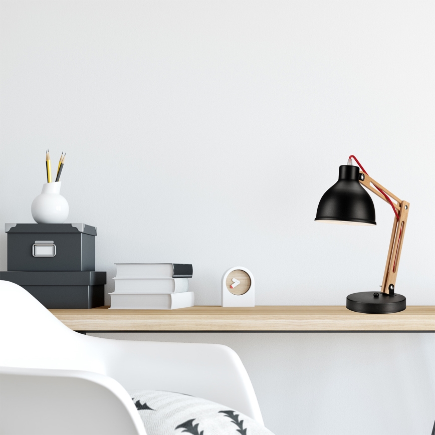 Lâmpada de mesa MARCELLO 1xE27/60W/230V faia