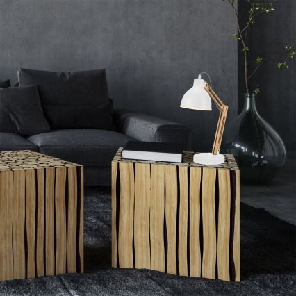 Lâmpada de mesa MARCELLO 1xE27/60W/230V faia