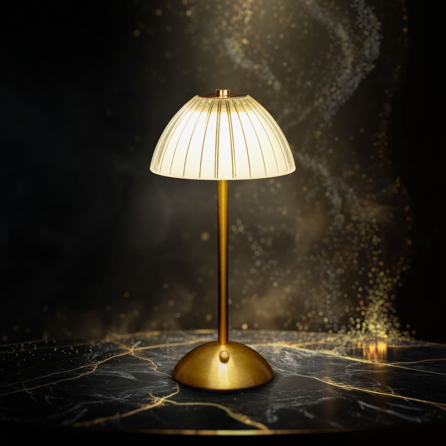 Candeeiro de secretária LED regulável e recarregável PARIS LED/2W/5V 2700K/4000K/6500K 800 mAh dourado