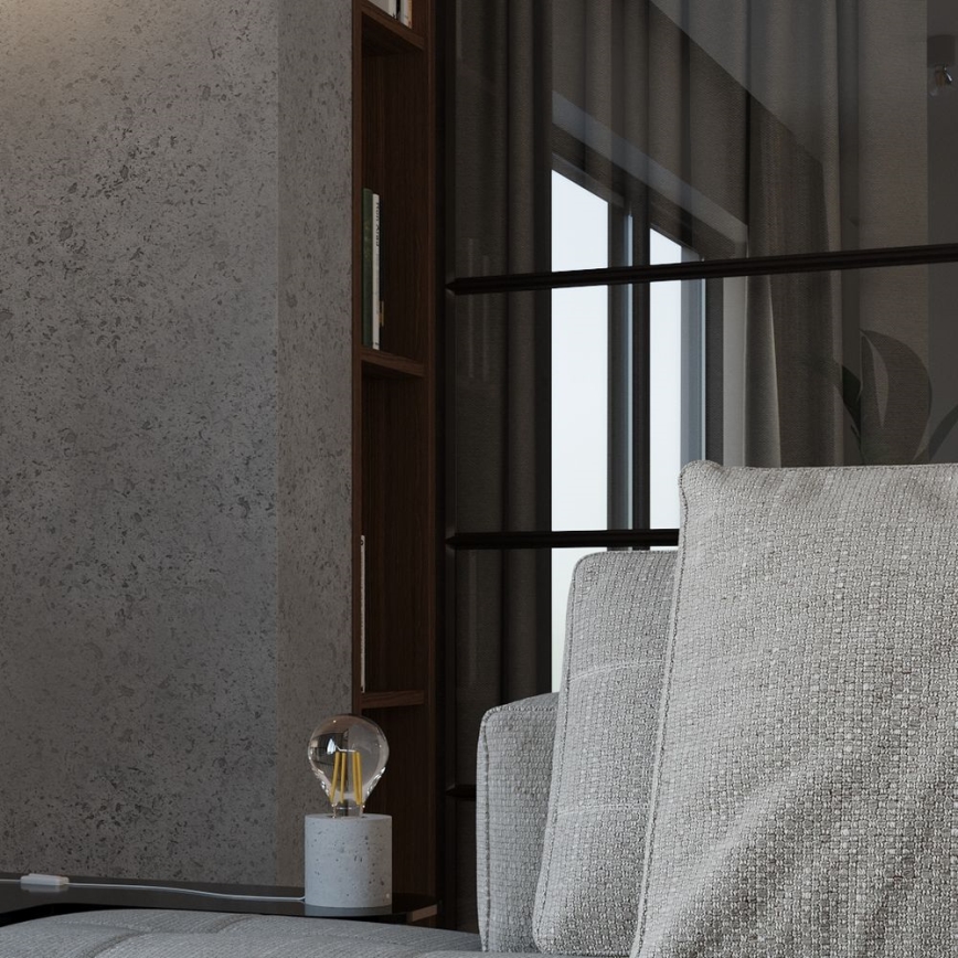 Lâmpada de mesa SALGADO 1xE27/60W/230V betão