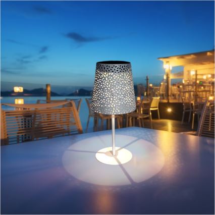Lâmpada de mesa solar LED LUVETRA LED/1xAA 4000K IP44 200 mAh branca