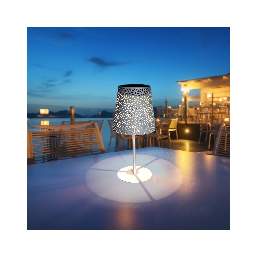 Lâmpada de mesa solar LED LUVETRA LED/1xAA 4000K IP44 200 mAh branca