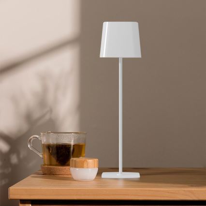 Lâmpada de mesa LED solar recarregável com toque, dimmer magnético LED/5W/5V 3000-6000K 3600 mAh IP65 branca