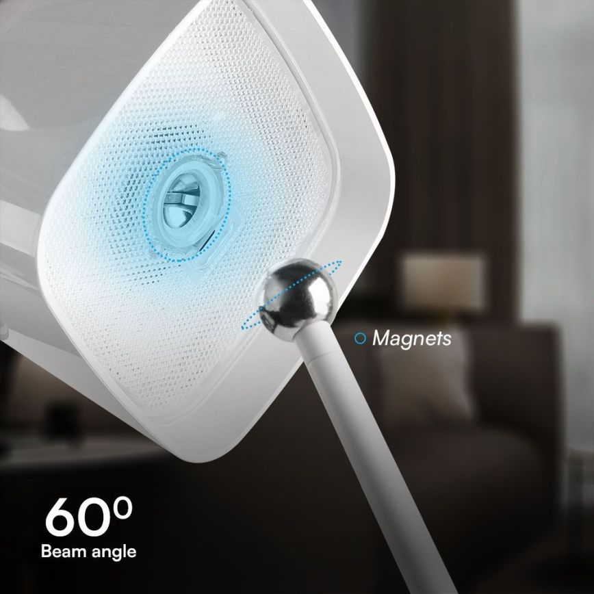 Lâmpada de mesa LED solar recarregável com toque, dimmer magnético LED/5W/5V 3000-6000K 3600 mAh IP65 branca