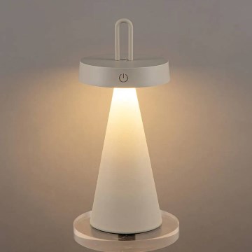 Lâmpada de mesa tátil LED para exterior, recarregável e dimerizável HALO LED/1,5W/3,7V 3000 mAh IP44 cinzenta