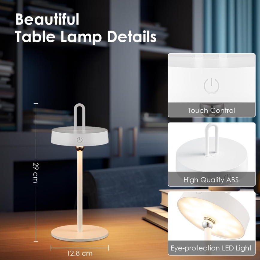 Lâmpada de mesa LED tátil recarregável regulável para exterior GENTLE LED/1,5W/3,7V 3000 mAh IP44 branca
