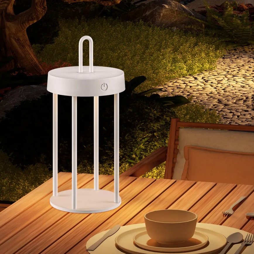 Candeeiro de mesa tátil recarregável LED regulável para exterior GENTLE LED/1,5W/3,7V 3000 mAh IP44 branco