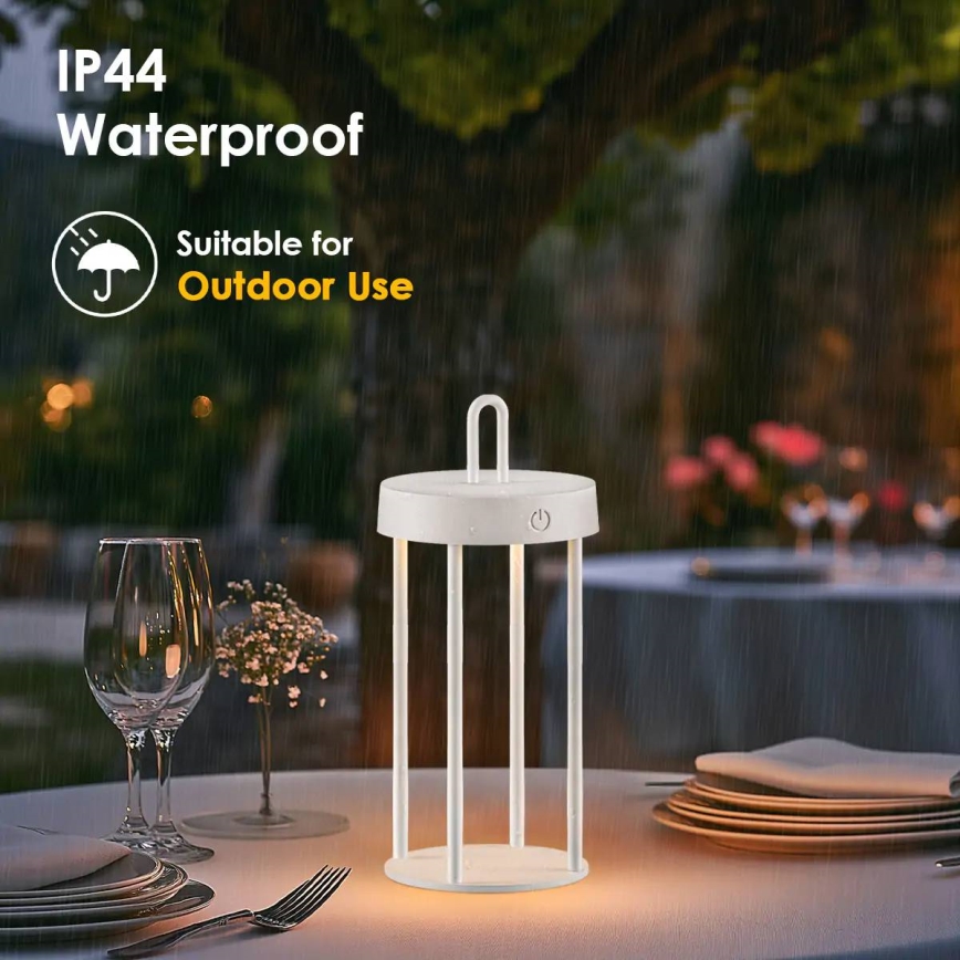 Candeeiro de mesa tátil recarregável LED regulável para exterior GENTLE LED/1,5W/3,7V 3000 mAh IP44 branco