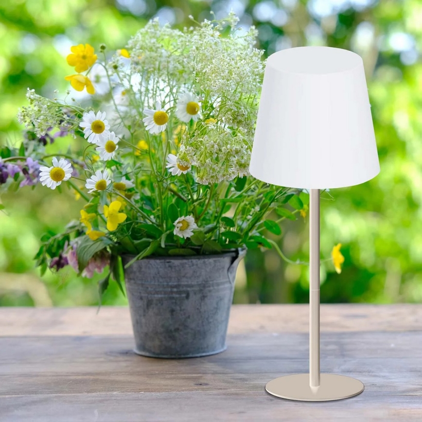 Candeeiro de mesa para exterior tátil e regulável LED RGBW LUCIA LED/2W/5V 1800/2700/6500K 3600 mAh IP44 bege