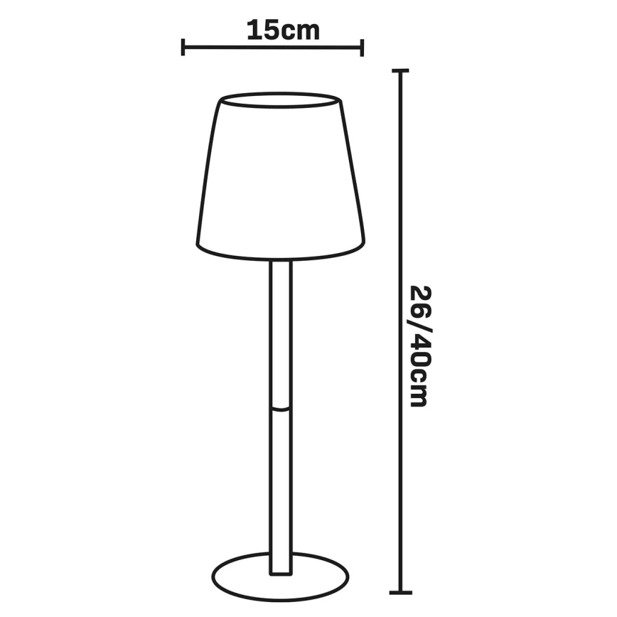 Candeeiro de mesa para exterior tátil e regulável LED RGBW LUCIA LED/2W/5V 1800/2700/6500K 3600 mAh IP44 bege