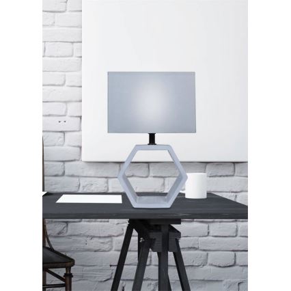 Lâmpada de mesa VIDAL 1xE27/40W/230V cinzento