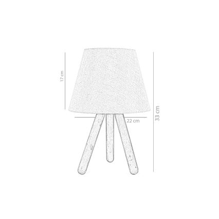 Lâmpada de mesa WOOD 1xE27/60W/230V bege