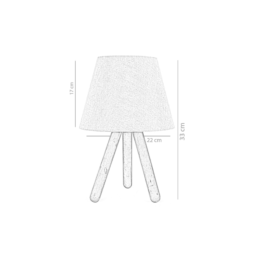 Lâmpada de mesa WOOD 1xE27/60W/230V bege