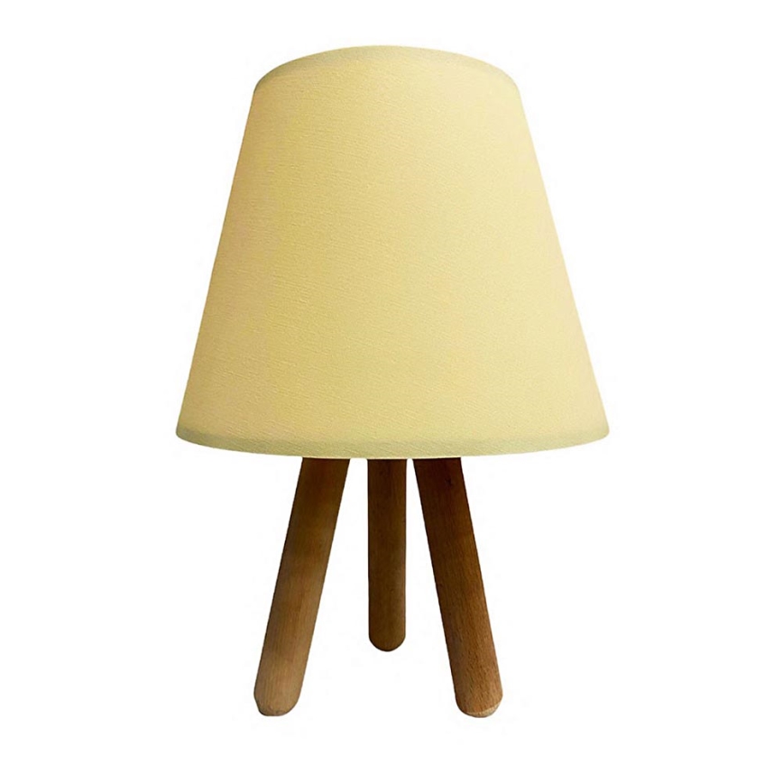 Lâmpada de mesa WOOD 1xE27/60W/230V creme