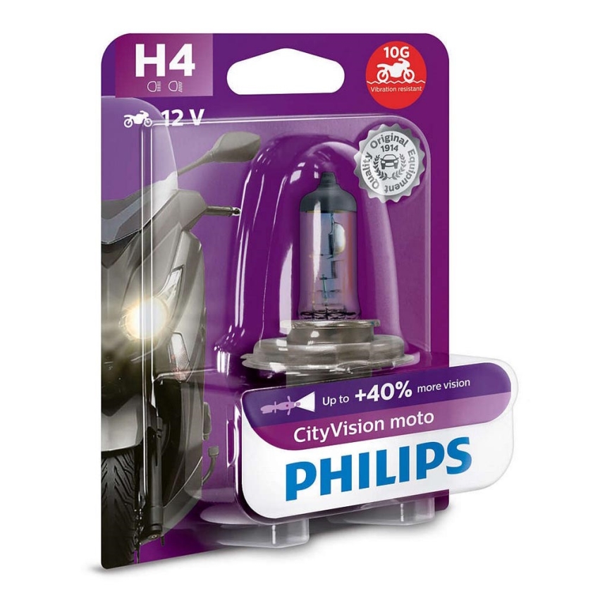 Lâmpada de motociclo Philips X-TREME CITY VISION MOTO 12342CTVBW H4 P43t-38/55W/12V