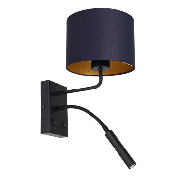 Lâmpada de parede ARDEN 1xE27/60W+1xG9/8W/230V azul