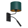 Lâmpada de parede ARDEN 1xE27/60W+1xG9/8W/230V verde/dourado