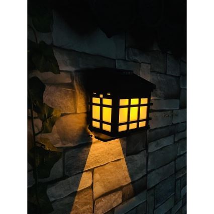 Lâmpada de parede solar LED com sensor crepuscular LED/1,2V 600 mAh IP44