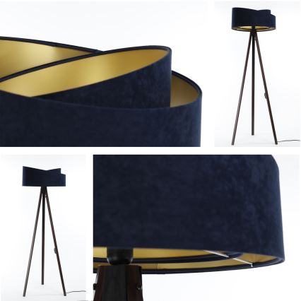 Candeeiro de pé GALAXY 1xE27/60W/230V azul/wengue