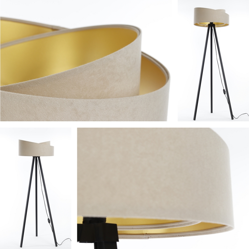 Candeeiro de pé GALAXY 1xE27/60W/230V bege/wengue