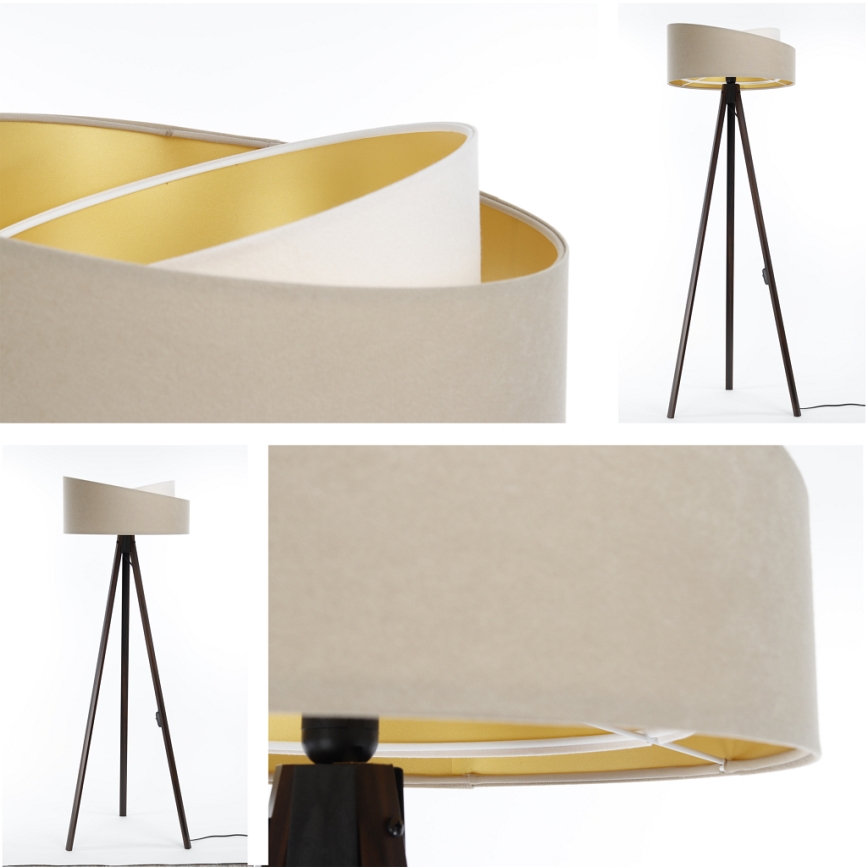 Candeeiro de pé GALAXY 1xE27/60W/230V bege/wengue