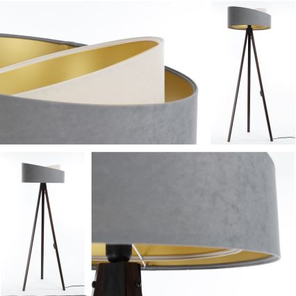 Candeeiro de pé GALAXY 1xE27/60W/230V cinza/wengué