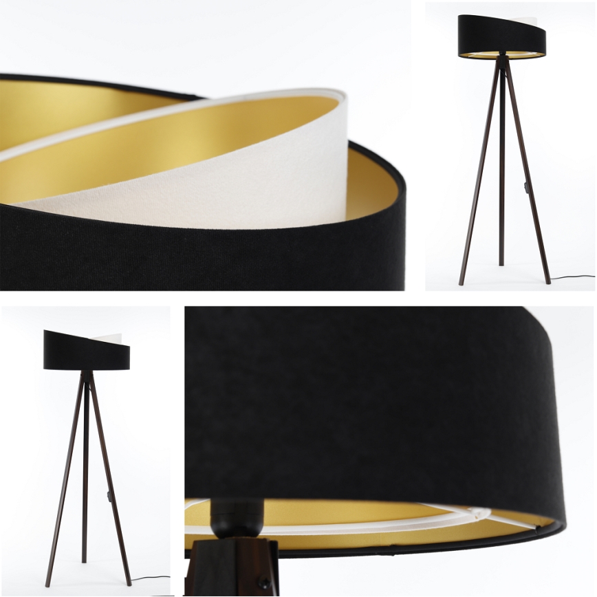 Candeeiro de pé GALAXY 1xE27/60W/230V preto/wengué