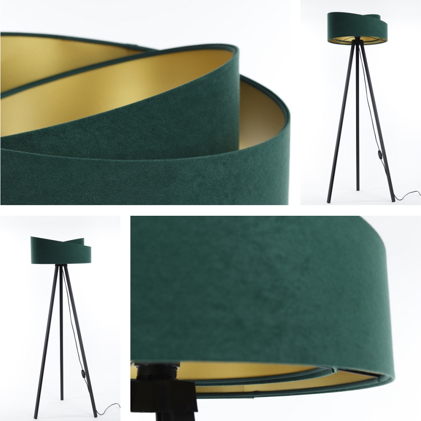 Candeeiro de pé GALAXY 1xE27/60W/230V verde/wengué