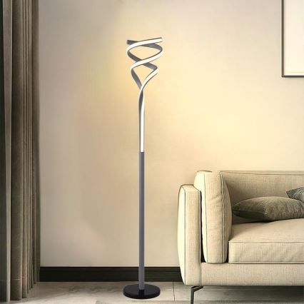 Lâmpada de pé LED regulável LED/50W/230V 3000-6500K cinza + controlo remoto