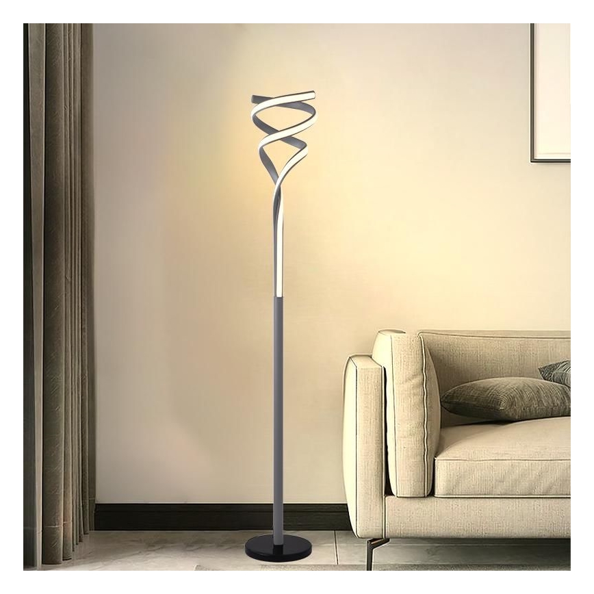 Lâmpada de pé LED regulável LED/50W/230V 3000-6500K cinza + controlo remoto