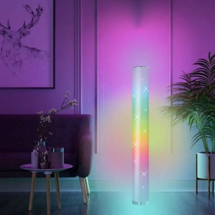 Lâmpada de pé LED RGBW regulável LED/12W/230V + controlo remoto
