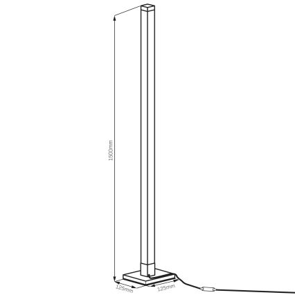 Lâmpada de pé LED RGBW regulável MAGICAL LED/7W/230V + controlo remoto